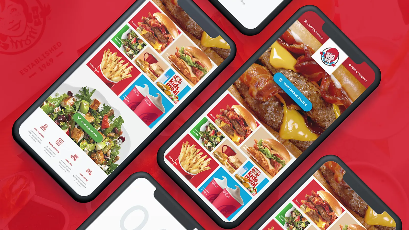 Wendy's mobile menu on phones